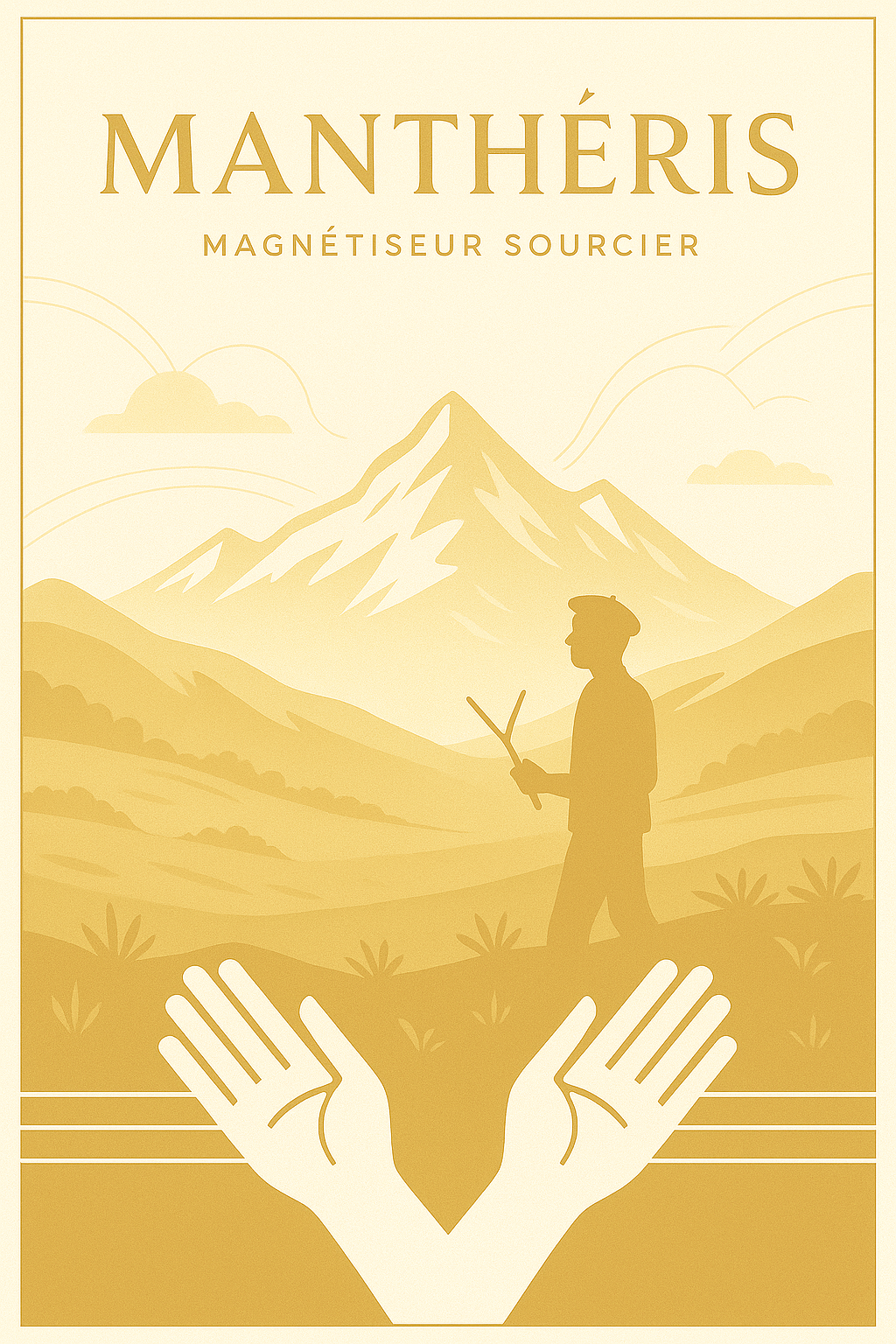 Montagnes et paysage doré